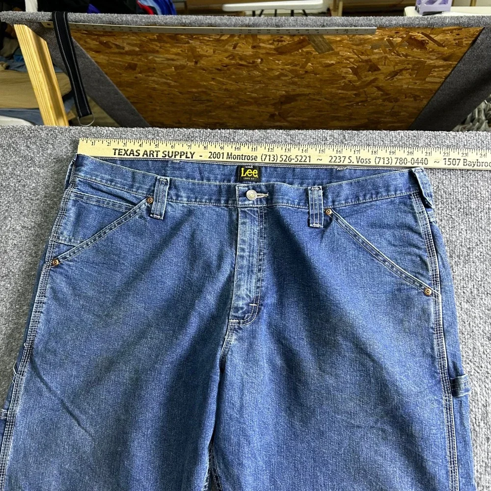Lee Carpenter Jeans Mens Size 40x30 Blue Loose Fit Denim Utility Workwear Pant